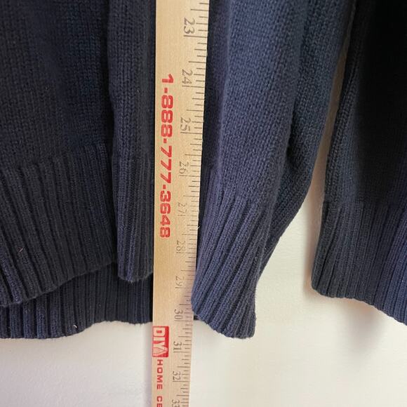 Eddie Bauer Crewneck Sweater Cotton Navy 2XL Heavy Preppy Classic Minimalist - Picture 7 of 7